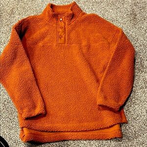 Men's Orange Fleece Sweater